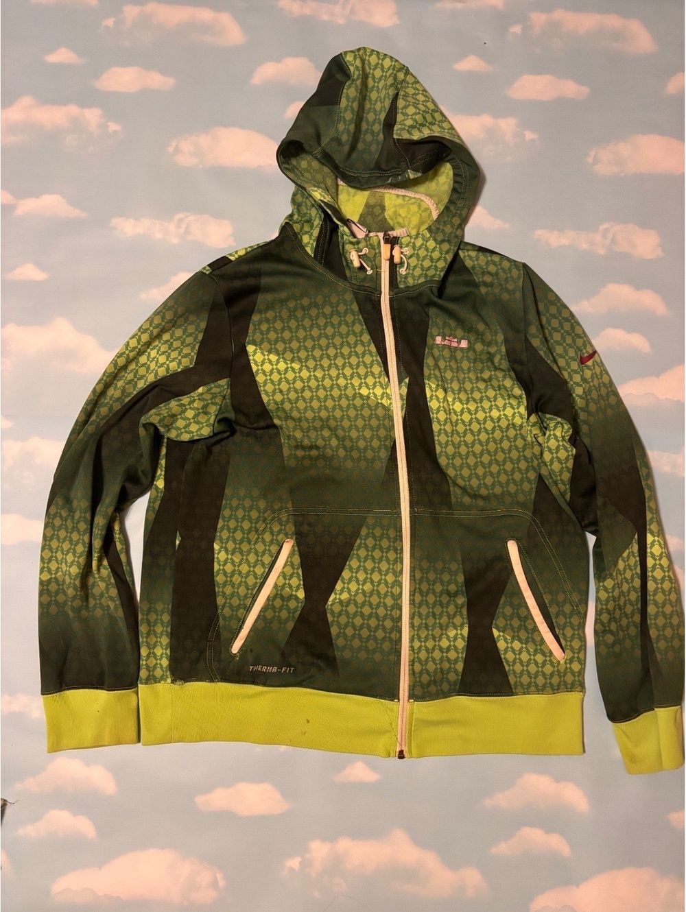 Nike Therma-Fit Lebron James Green zip Hoodie Jacket Large